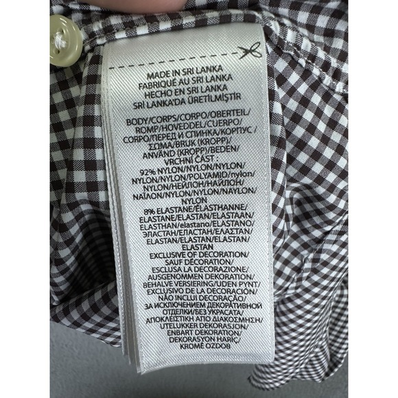 Ralph Lauren Shirt Mens Large White Brown Performance Classic Fit Gingham Check - Picture 6 of 7